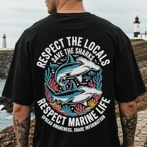 Comfort Colors® | Achtung des Meereslebens| Speichern Sie die Haie Shirt | Ozean Tee | Geschenk für Naturliebhaber | Haifisch-Liebhaber Geschenk | Strand-Sommer-Shirt