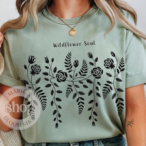 Comfort Colors®| Flower Shirt| Botanical Floral Tee| Gift For Gardener| Nature Shirt| Wildflower Shirt| Floral Cottagecore| Plant Shirt