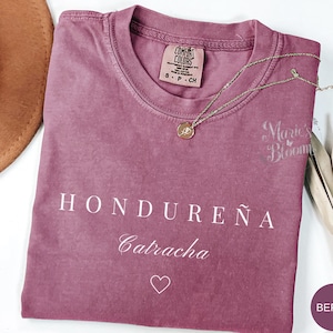 T-shirt Comfort Colors®|Hondureña|  Cadeau Honduras| T-shirt mignon Honduras| Camisa du Honduras| T-shirt Catracha| J'aime les baleadas