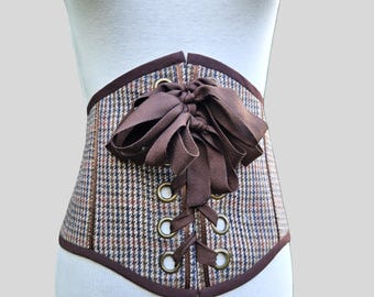 plaid corset belt