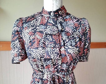 Womens Black Handmade Blouse, Upcycled