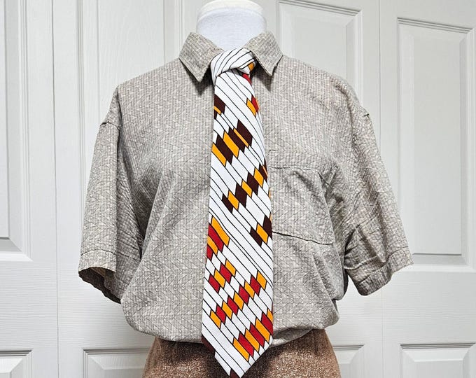 Geometric Necktie: Handmade from Deadstock Fabric - One of a Kind