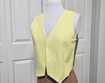 Yellow Corduroy Vest - Handmade One-of-a-Kind - O/S