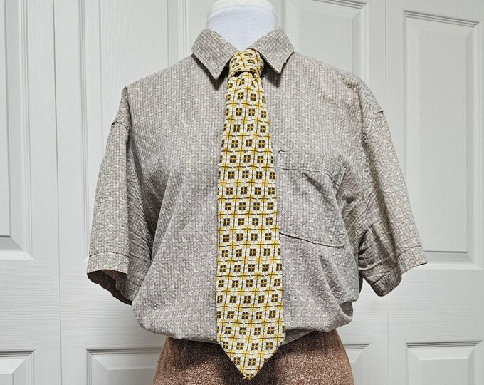 Yellow Knit Necktie: Handmade from Deadstock Fabric