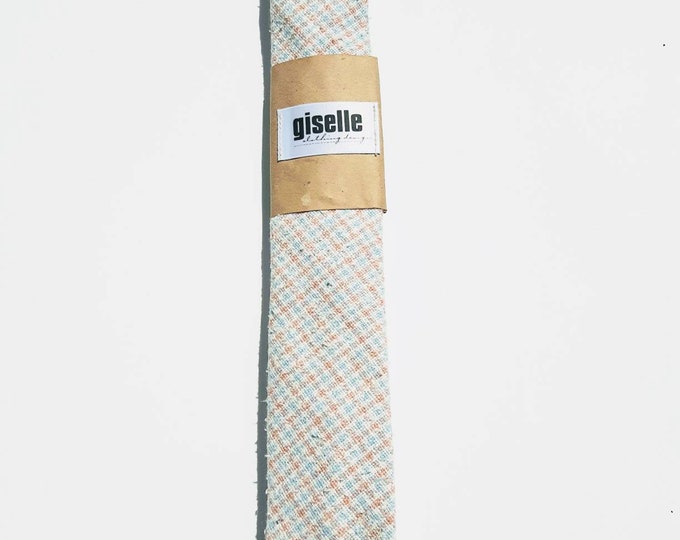 Peach Linen Skinny Tie: One of One - Handmade from Deadstock Fabric