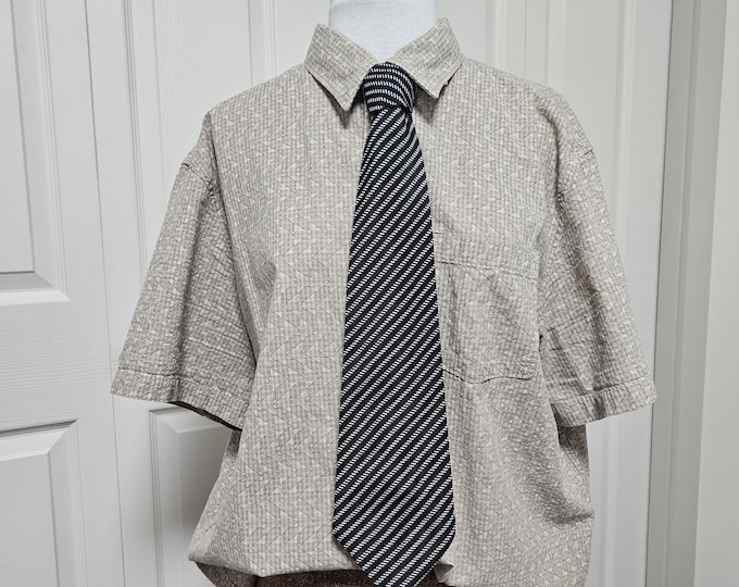 Black Striped Necktie: Handmade from Deadstock Fabric - One of a Kind