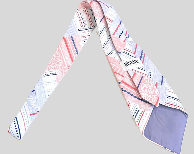 Pink Geometric Necktie: One of One - Handmade from Deadstock Fabric