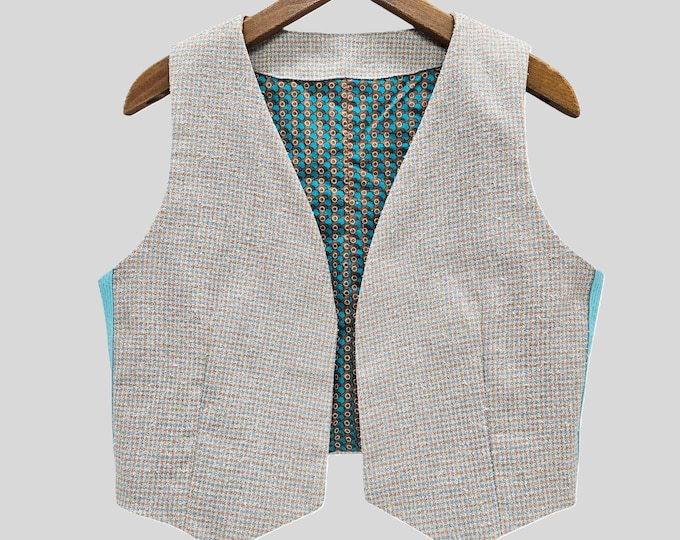 Linen Vest: Handmade from Deadstock Fabric - O/S