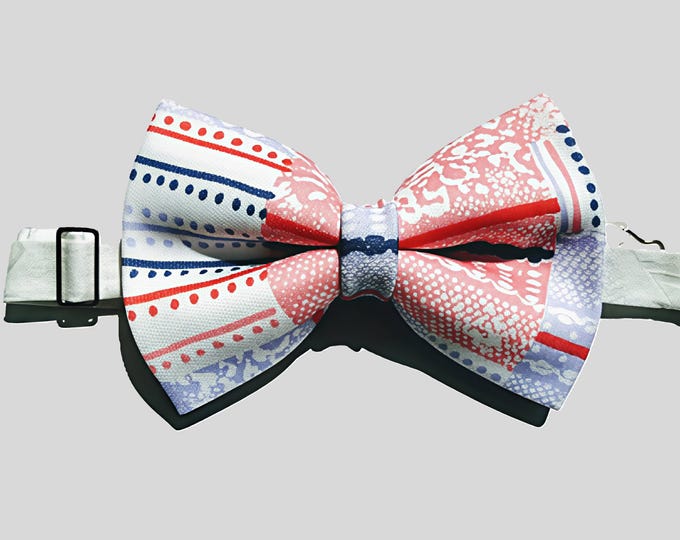 Pink/White Bowtie: One of One - Handmade from Deadstock Fabric