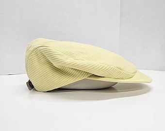 Corduroy Flat Cap - Handmade One-of-a-Kind Hats - Vintage Inspired- Sz M