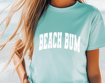 Beach Bum Cropped Tee | Comfort Colors Boxy Summer Graphic Shirt