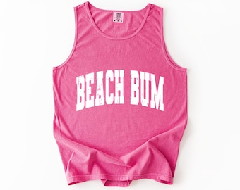 Beach Bum Comfort Colors Tank Top | Swimsuit Coverup Tank | Bachelorette Beach Shirt | Girls Trip Vacation Outfit | Summer Tank Top