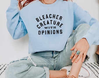 Bleacher Creature With Opinions Sweatshirt, Comfort Colors Game Day Crewneck