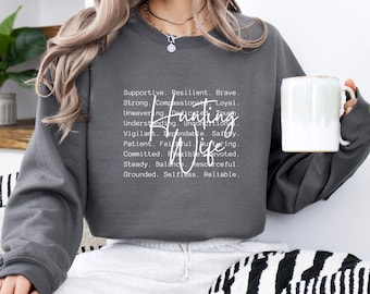 Hunting Wife Crewneck Sweatshirt, Supportive Resilient Loyal Design