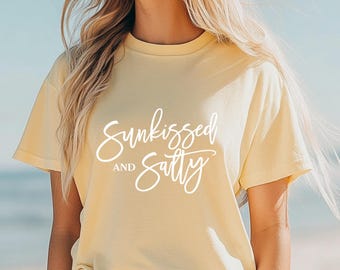 Sunkissed Salty Cropped Tee | Comfort Colors Boxy Beach Graphic Shirt