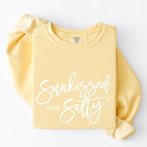 Sunkissed Salty Sweatshirt, Comfort Colors Beach Crewneck, Coastal Summer Vibes