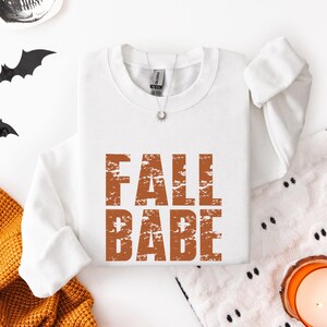 Fall Babe Distressed Graphic Sweatshirt, Cozy Autumn Crewneck, Gildan Screen Print