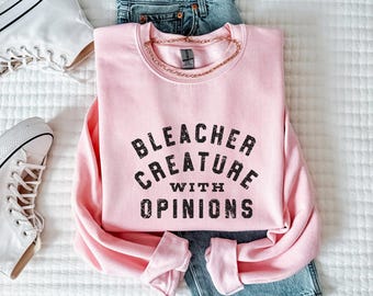 Bleacher Creature Opinions Sweatshirt, Funny Game Day Crewneck, Sports Fan Tailgate Shirt