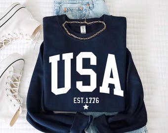 USA Est 1776 Sweatshirt | Vintage Americana Graphic Crewneck