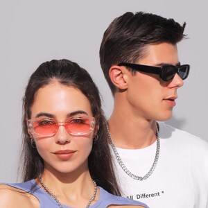 Square Vintages Sunglasses Women and Men UV400 Black White Leopard Olive Pink Blue Orange zdjęcie 2