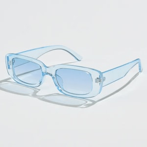 Square Vintages Sonnenbrillen Damen und Herren UV400 Schwarz Weiß Leopard Oliv Pink Blau Orange Blau