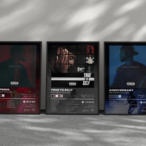 Bryson Tiller Musikalbum Cover Poster - 3er Pack Set - Digitales Album Art Poster Download - Wandkunst - R&B Poster - Musik Design