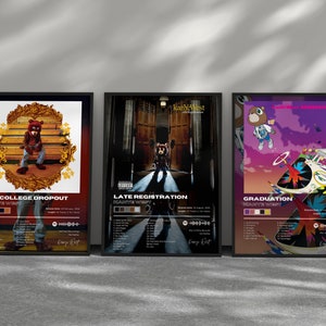 Kanye West - Album Poster - Kanye West Bear - Triologie - 3er Pack Set - Digitaler Album Art Poster Download - Wandkunst - Benutzerdefiniertes Musikdesign