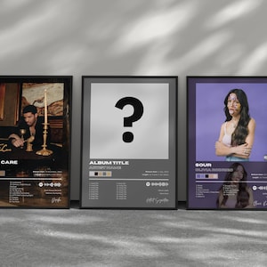 Pôsteres de capa de álbum personalizados, impressões de capa de álbum, arte de parede personalizada, qualquer álbum ou lista de reprodução, presentes musicais, decoração para casa, artista favorito