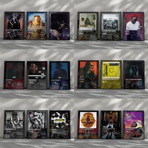 Escolha seus próprios pôsteres de capa de álbum personalizados, qualquer álbum/playlist, personalizado, pacote com 3 impressões de capa de álbum, decoração para casa, arte de parede, presente musical