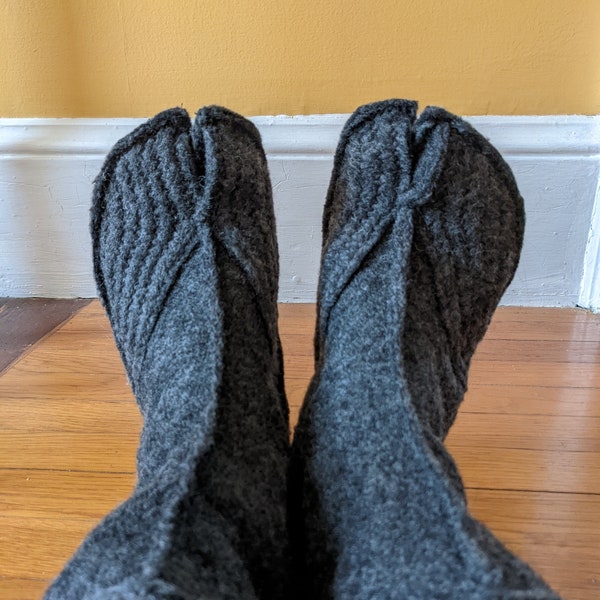 Split Toe House Slippers / Cozy Tabi Socks / Calf-High / Wool / Made-to-order