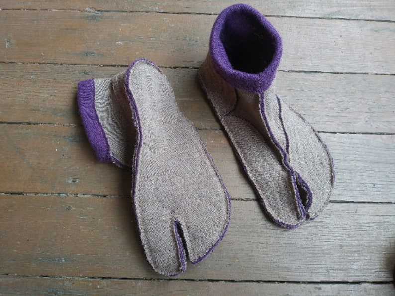 Split Toe House Slippers / Cozy Tabi Socks / Calf-High / Wool / Made-to-order image 6