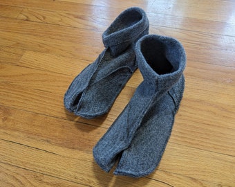 Split Toe House Slippers / Cozy Tabi Socks / Ankle / Wool / USM 12.5 13 14 EU 46 47 48