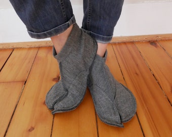 Split Toe Tabi Wool House Slippers / Ankle / Made-to-order