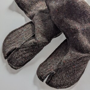 Split Toe House Slippers / Cozy Tabi Socks / Calf high / Wool USW 10-11/M 8.5-9.5 EU 42-43.5 image 4