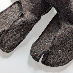 Split Toe House Slippers / Cozy Tabi Socks / Calf high / Wool USW 10-11/M 8.5-9.5 EU 42-43.5 image 5