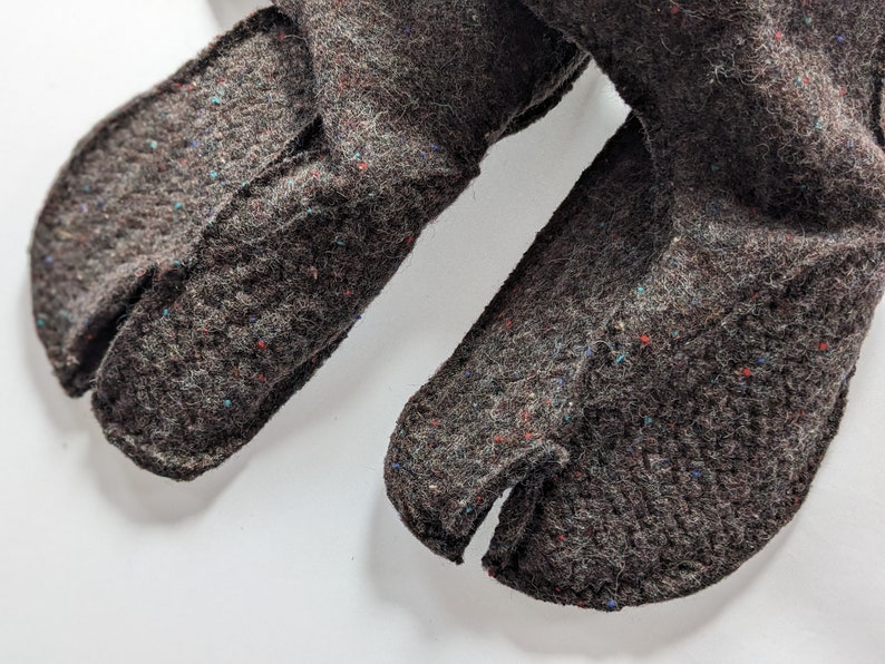 Split Toe House Slippers / Cozy Tabi Socks / Calf high / Wool USW 10-11/M 8.5-9.5 EU 42-43.5 image 5