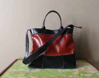 Black and Brown Leather Handbag