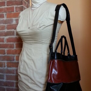 Black and Brown Leather Handbag image 4