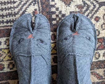 Split Toe Tabi Wool House Slippers /CATS/ Ankle / USW 8-9.5 Euro 39.5-41