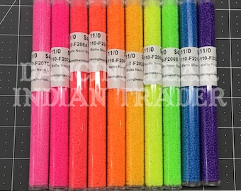 11/0 Matte neon kralenset 10 kleuren - UV-reactief