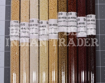 11/0 Bruine tinten Dekkend en glans Japanse kralenset 9 kleuren volledige tubes