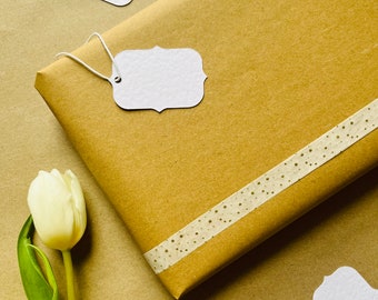10 Etiquetas de regalo en blanco con cordón