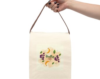 Elegante borsa per il pranzo in tela con tracolla: ecologica - elegante borsa per il pranzo con tracolla - perfetta per lavoro e scuola - durevole - design sostenibile