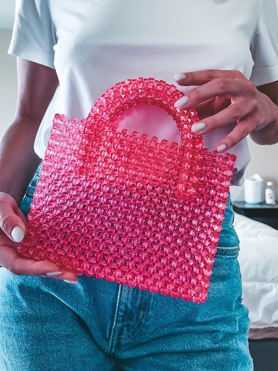 Perlen Henkel Handtasche Damen-Umhängetasche Aus Denim Handtasche