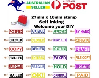 Personalise Business Accounting Stamp Custom Self Inking Custom Stamps Scanned, Checked, Paid Return to Sender, Entered