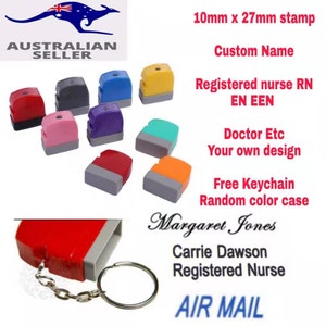 Individuell Name Signatur Flash Stamp selbstfärbende Krankenschwester RN EEN EN Arzt Stempel Selbstfärber Personalisierter Stempel 27 x 10 mm