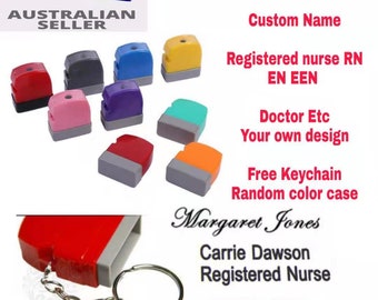 Custom Name signature Flash Stamp self inking Registered Nurse RN EEN EN Doctor Rubber Stamp Self-Inking Personalized stamp 27X10mm