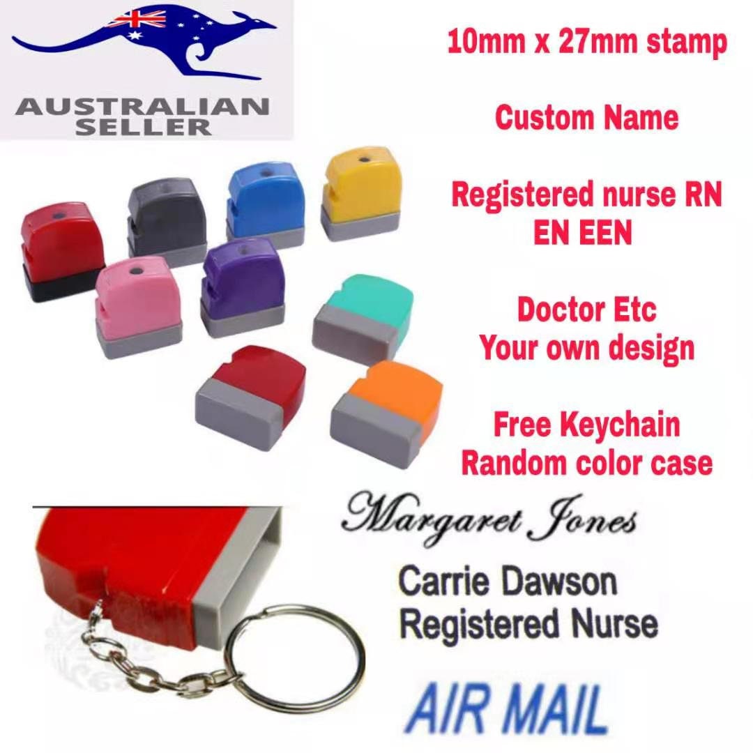 Custom Name signature Flash Stamp self inking Registered Nurse RN EEN EN Doctor Rubber Stamp Self-Inking Personalized stamp 27X10mm