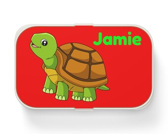 Kids Bento lunchbox, snackbox, lunchbox, gepersonaliseerd, schildpad