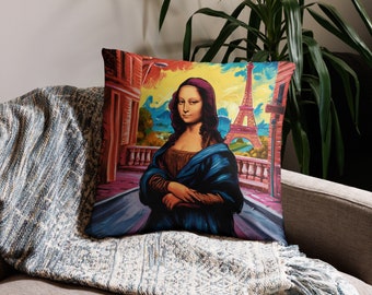 Un rêve parisien avec Mona Lisa en France, oreiller basique